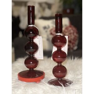 Cupcakes and Cashmere Set of 2 Red Valentine Candleholders